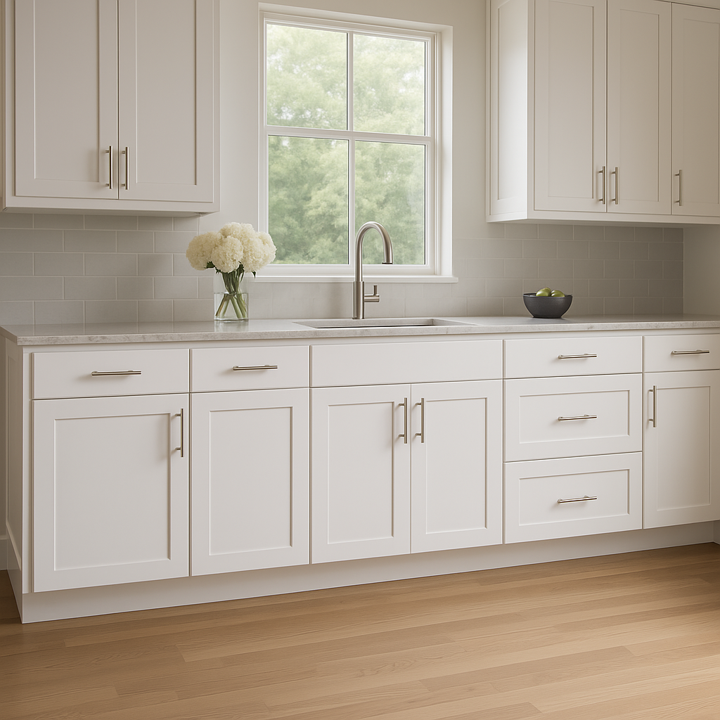 Hampton Bay Avondale 27-inch Alpine White Shaker Base Kitchen Cabinet