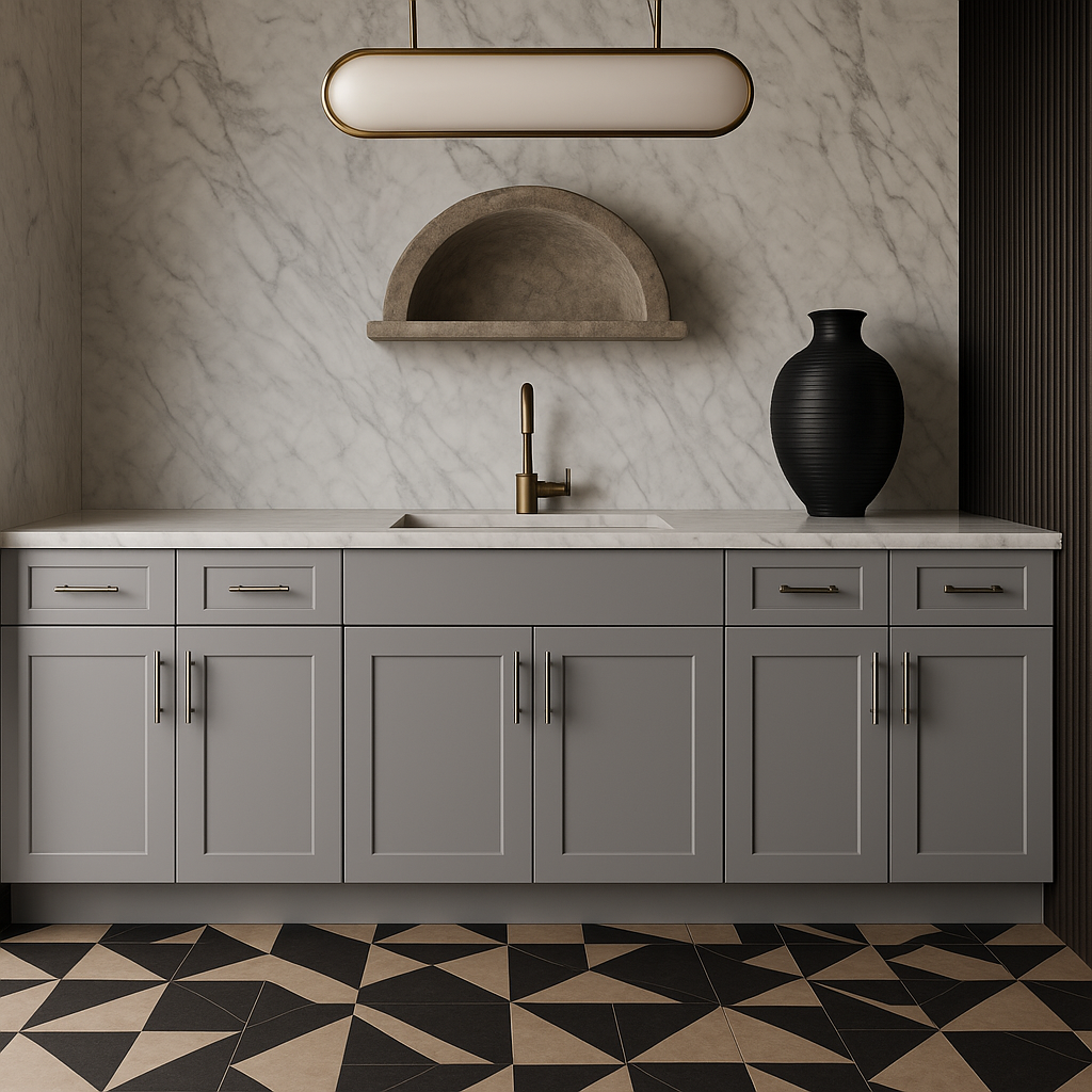 Hampton Bay Avondale 36" Shaker Sink Base Cabinet in Dove Gray