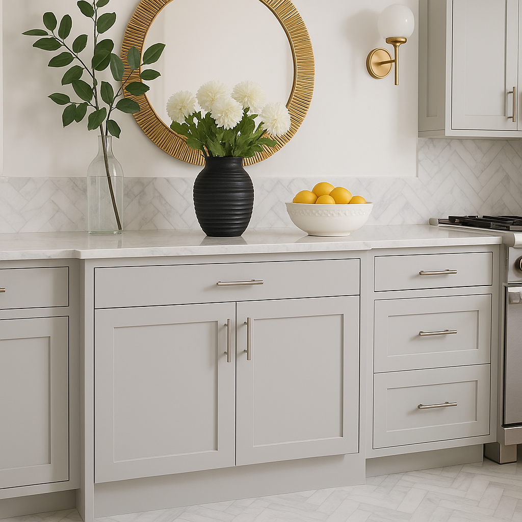 Hampton Bay Avondale 30-inch Dove Gray Shaker Base Kitchen Cabinet
