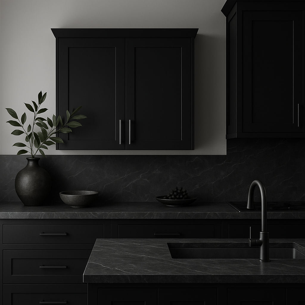 Hampton Bay Avondale Shaker Wall Kitchen Cabinet, Raven Black, 36x12x30