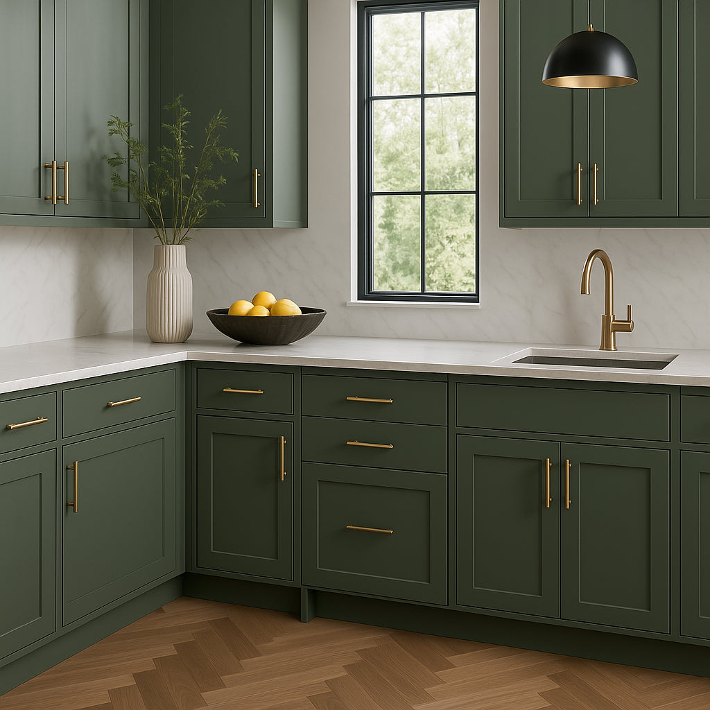 Hampton Bay Avondale 12-inch Fern Green Shaker Base Kitchen Cabinet