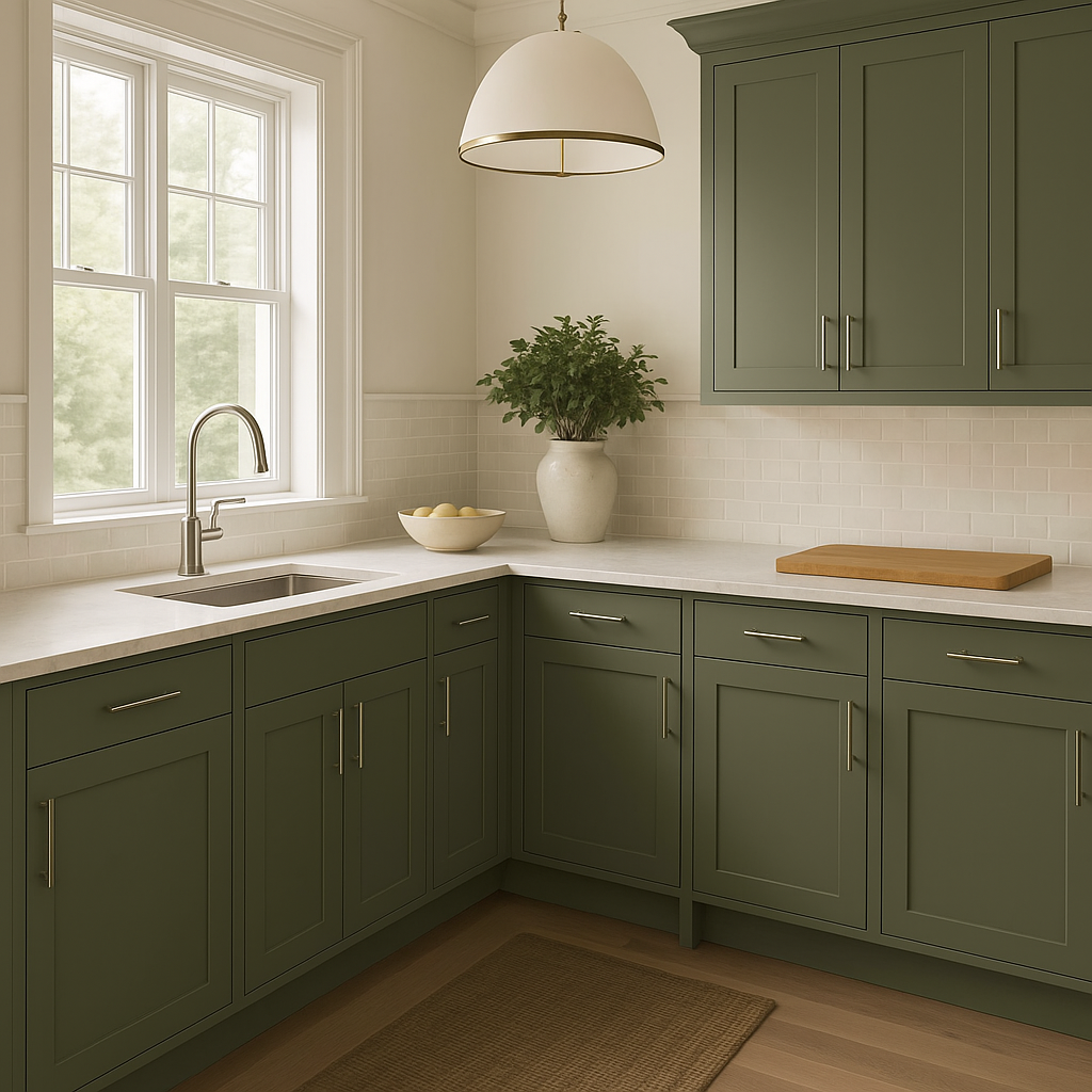 Hampton Bay Avondale 12-inch Fern Green Shaker Base Kitchen Cabinet