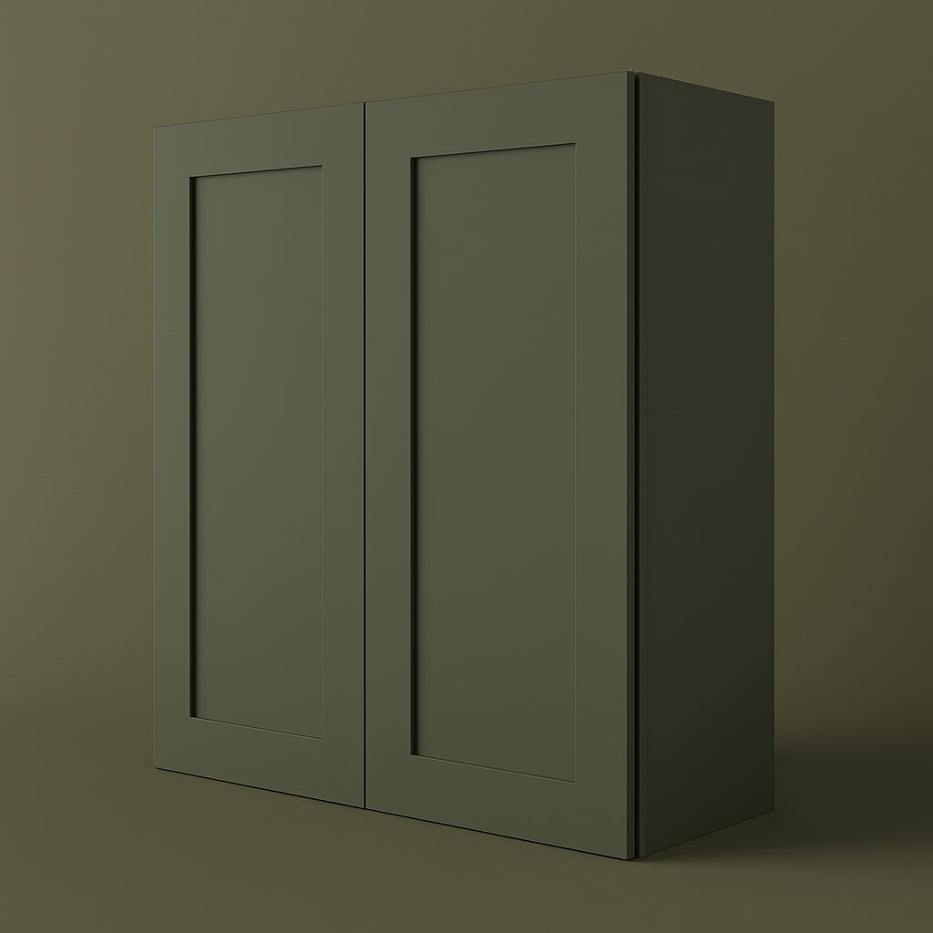 Hampton Bay Avondale 30 in. W x 12 in. D x 30 in. H Ready to Assemble Plywood Shaker Wall Kitchen Cabinet in Fern Green