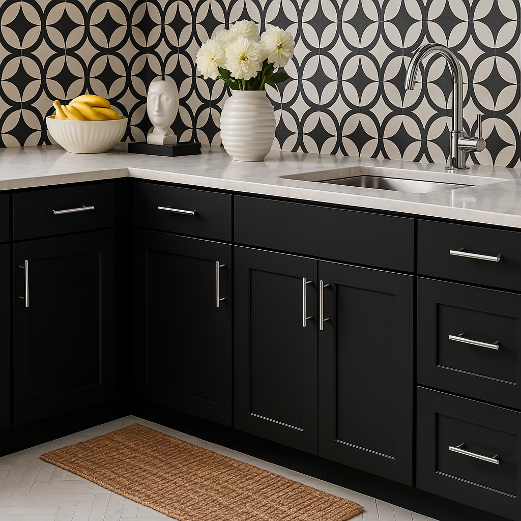Hampton Bay Avondale Shaker Base Kitchen Cabinet in Raven Black