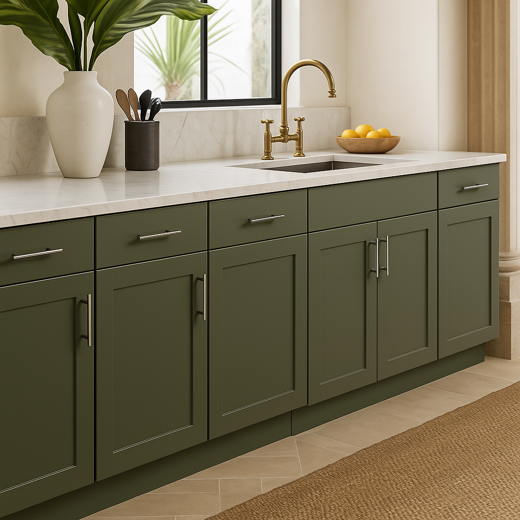 Hampton Bay Avondale 18-inch Fern Green Shaker Base Kitchen Cabinet