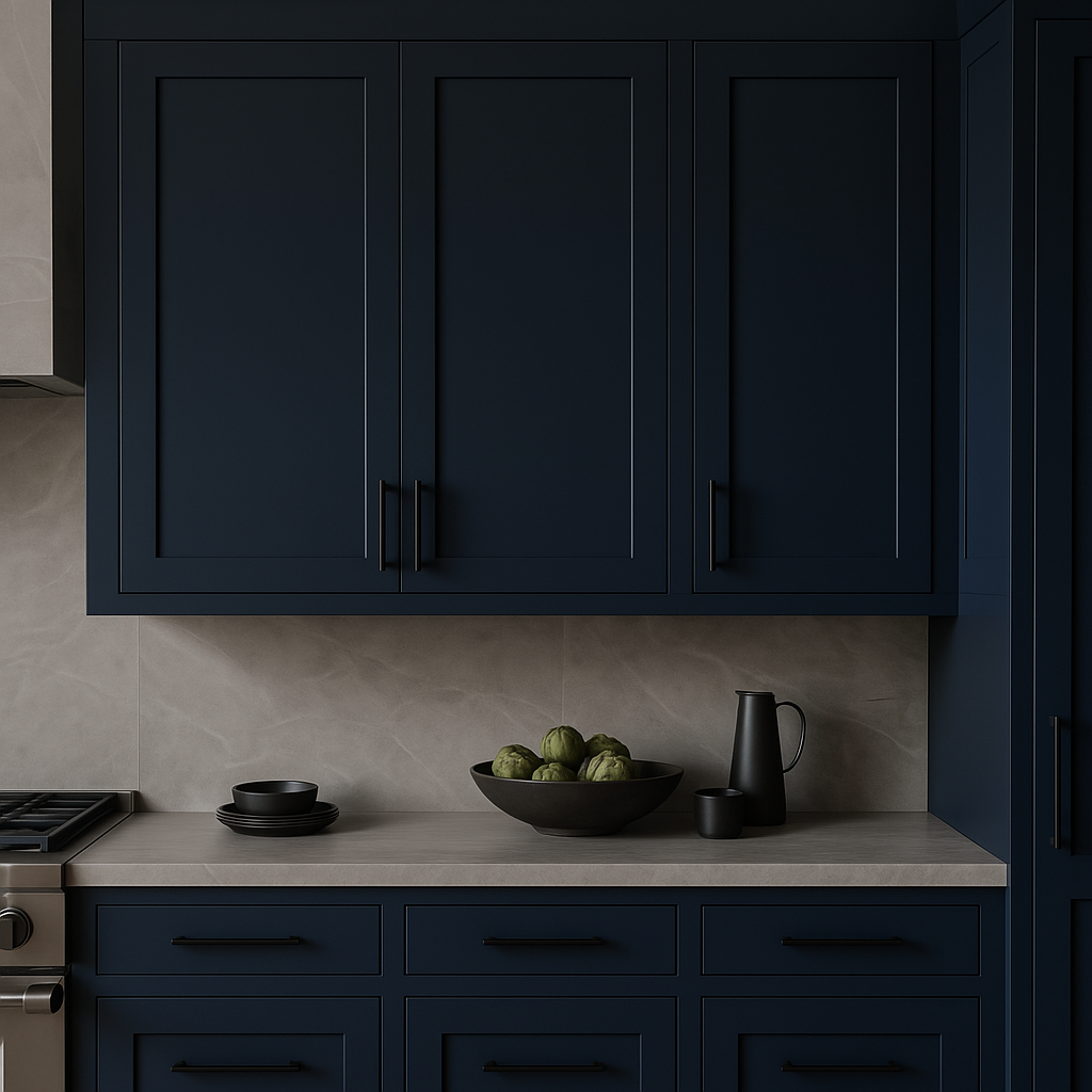 Hampton Bay Avondale Ink Blue Shaker Wall Kitchen Cabinet - 30x12x36