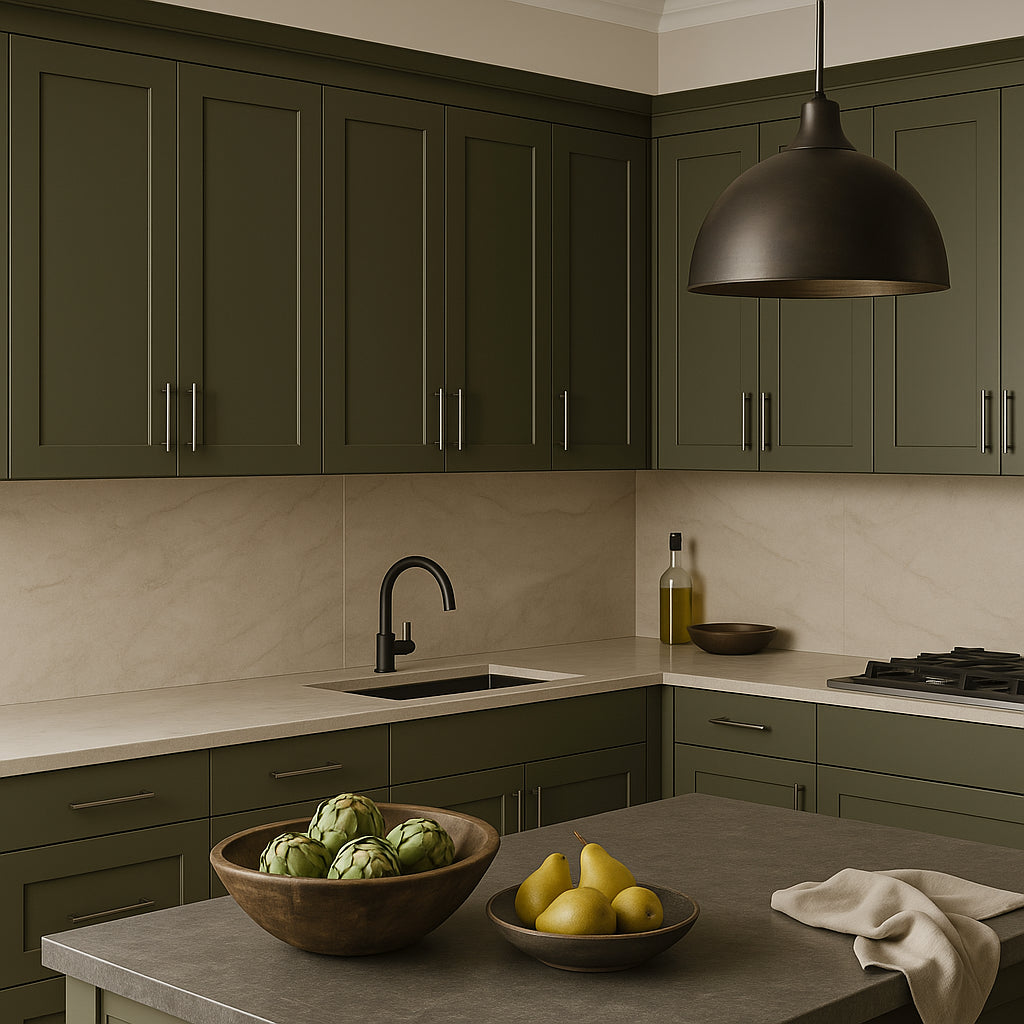 Hampton Bay Avondale 30" Shaker Wall Kitchen Cabinet in Fern Green