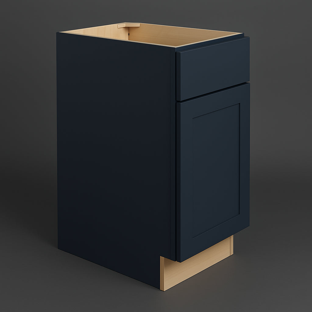 Hampton Bay Avondale Ink Blue Shaker Base Kitchen Cabinet - 15 in. W x 24 in. D x 34.5 in. H