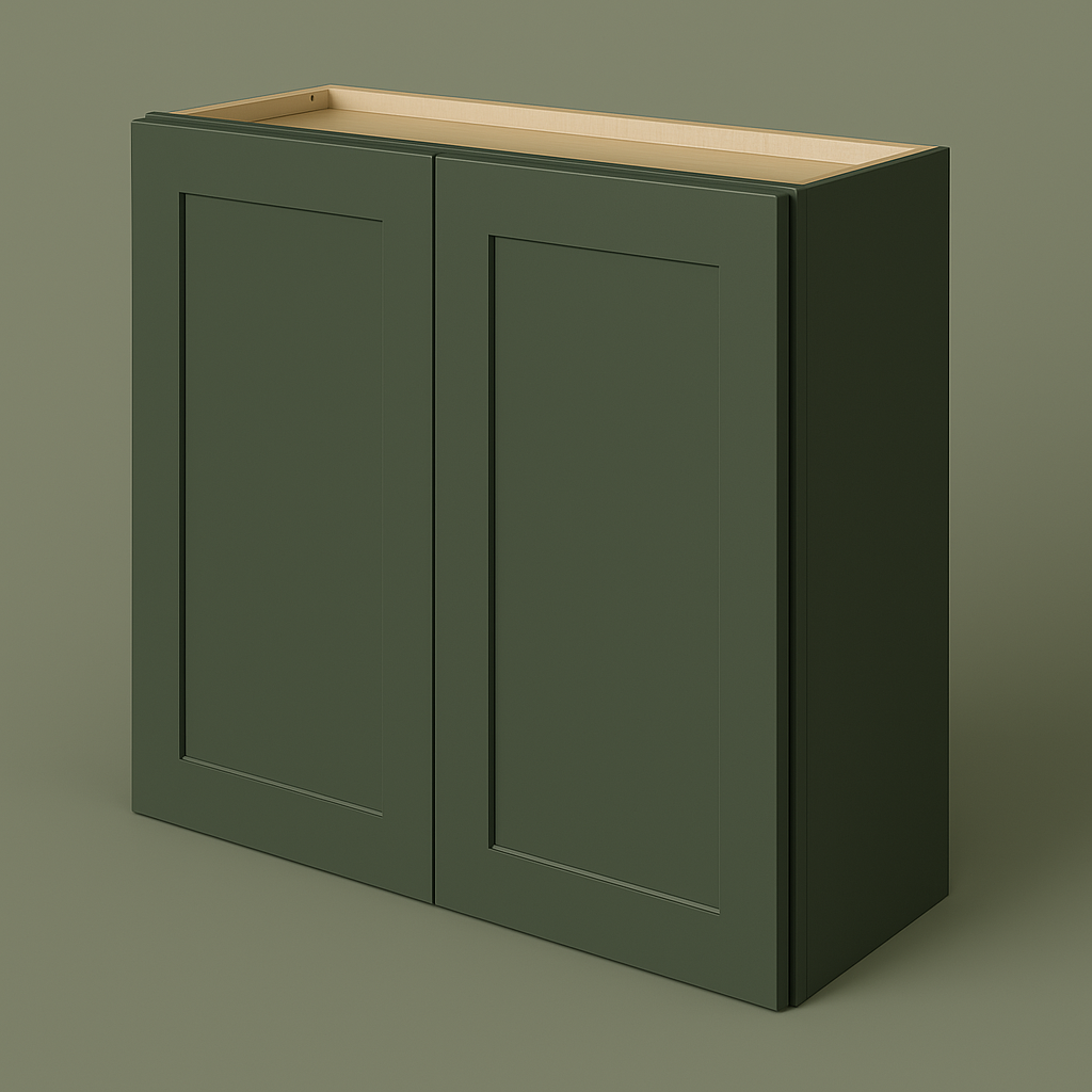 Hampton Bay Avondale 36 in. Fern Green Shaker Wall Kitchen Cabinet