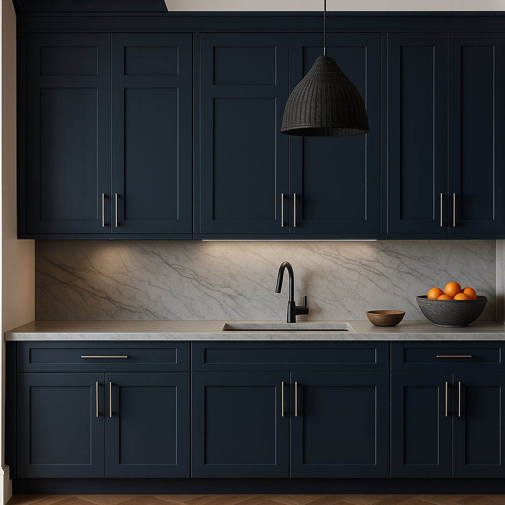 Hampton Bay Avondale Ink Blue Shaker Wall Kitchen Cabinet - 27x12x30