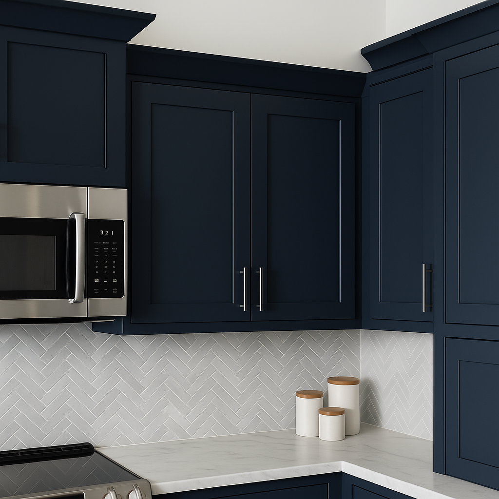 Hampton Bay Avondale Ink Blue Shaker Wall Kitchen Cabinet - 27x12x30