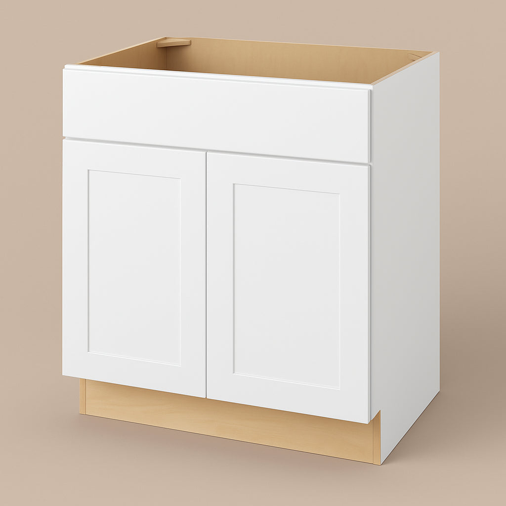 Hampton Bay Avondale 30" Alpine White Sink Base Cabinet - Ready to Assemble