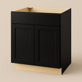 Hampton Bay Avondale 30 in. Shaker Base Kitchen Cabinet in Raven Black