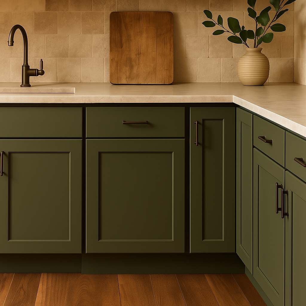 Hampton Bay Avondale 24" Shaker Base Kitchen Cabinet in Fern Green