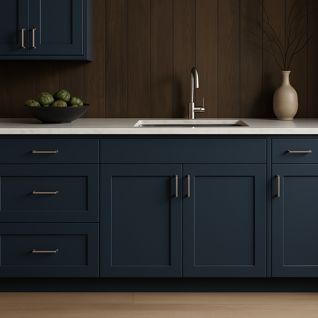 Hampton Bay Avondale 36 in. Ink Blue Shaker Sink Base Cabinet