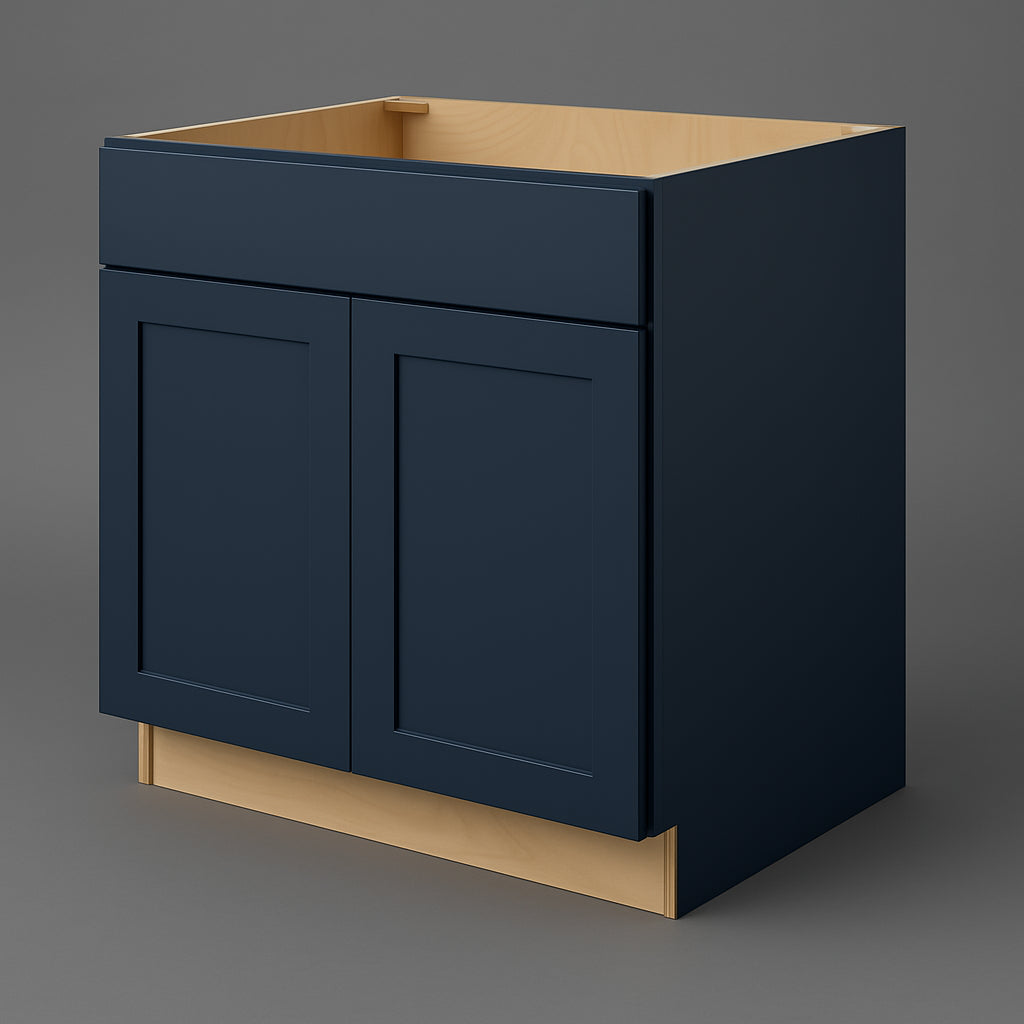 Hampton Bay Avondale 36 in. Ink Blue Shaker Sink Base Cabinet