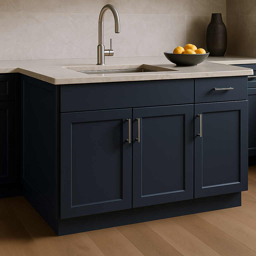 Hampton Bay Avondale Ink Blue Shaker Base Kitchen Cabinet, 30 in. W x 24 in. D x 34.5 in. H