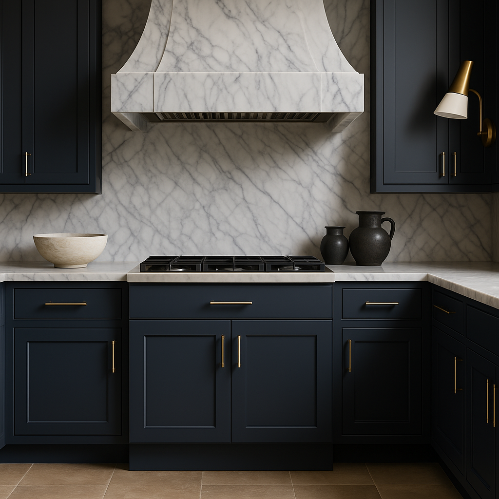 Hampton Bay Avondale Ink Blue Shaker Base Kitchen Cabinet, 30 in. W x 24 in. D x 34.5 in. H