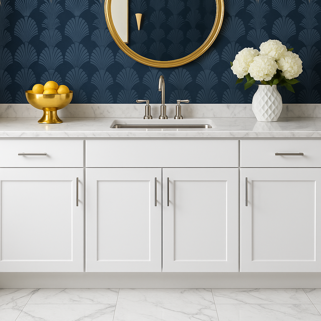 Hampton Bay Avondale Shaker Sink Base Cabinet, Alpine White, 33x24x34.5 inches