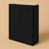 Hampton Bay Avondale 30 in. W x 12 in. D x 42 in. H Ready to Assemble Shaker Wall Kitchen Cabinet in Raven Black