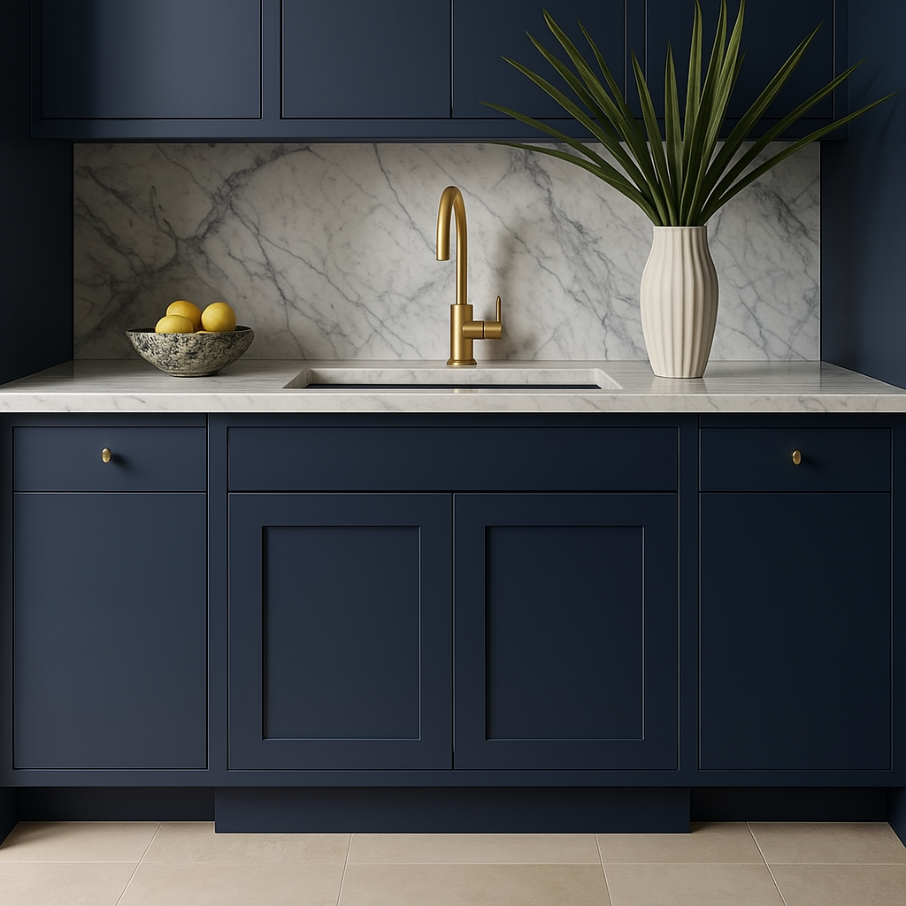 Hampton Bay Avondale Ink Blue Shaker Sink Base Cabinet, 30 in. W x 24 in. D x 34.5 in. H