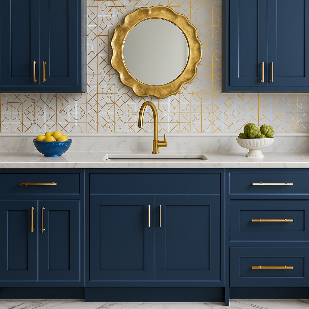 Hampton Bay Avondale Ink Blue Shaker Sink Base Cabinet, 30 in. W x 24 in. D x 34.5 in. H