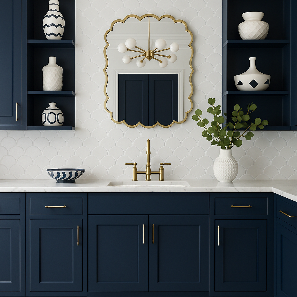 Hampton Bay Avondale Ink Blue Shaker Sink Base Cabinet, 30 in. W x 24 in. D x 34.5 in. H