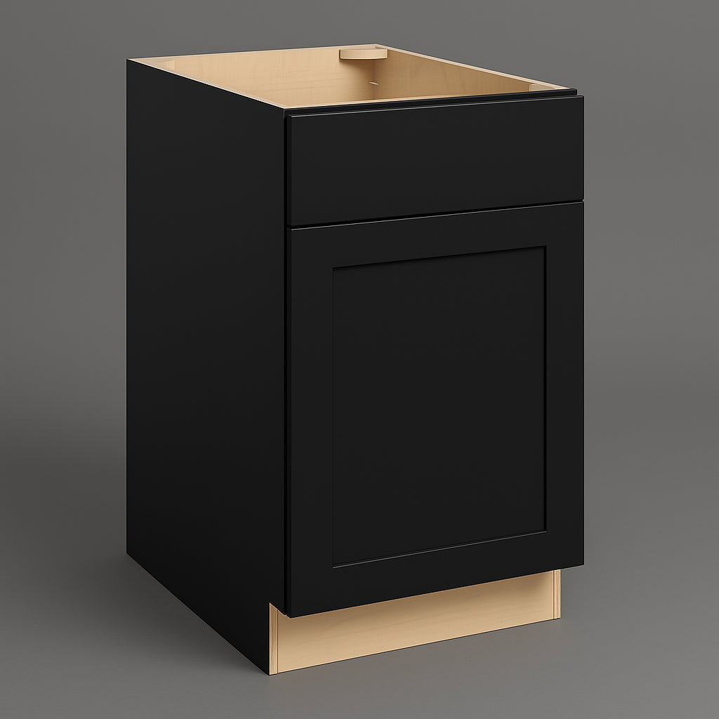 Hampton Bay Avondale Raven Black Shaker Base Kitchen Cabinet - 21 in. W x 24 in. D x 34.5 in. H