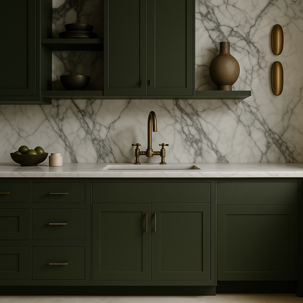 Hampton Bay Avondale 30 in. Shaker Sink Base Kitchen Cabinet in Fern Green