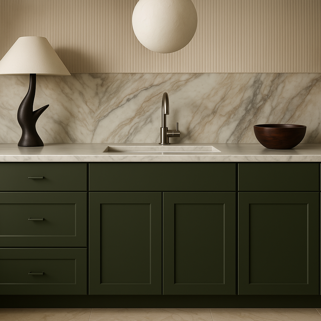 Hampton Bay Avondale 30 in. Shaker Sink Base Kitchen Cabinet in Fern Green
