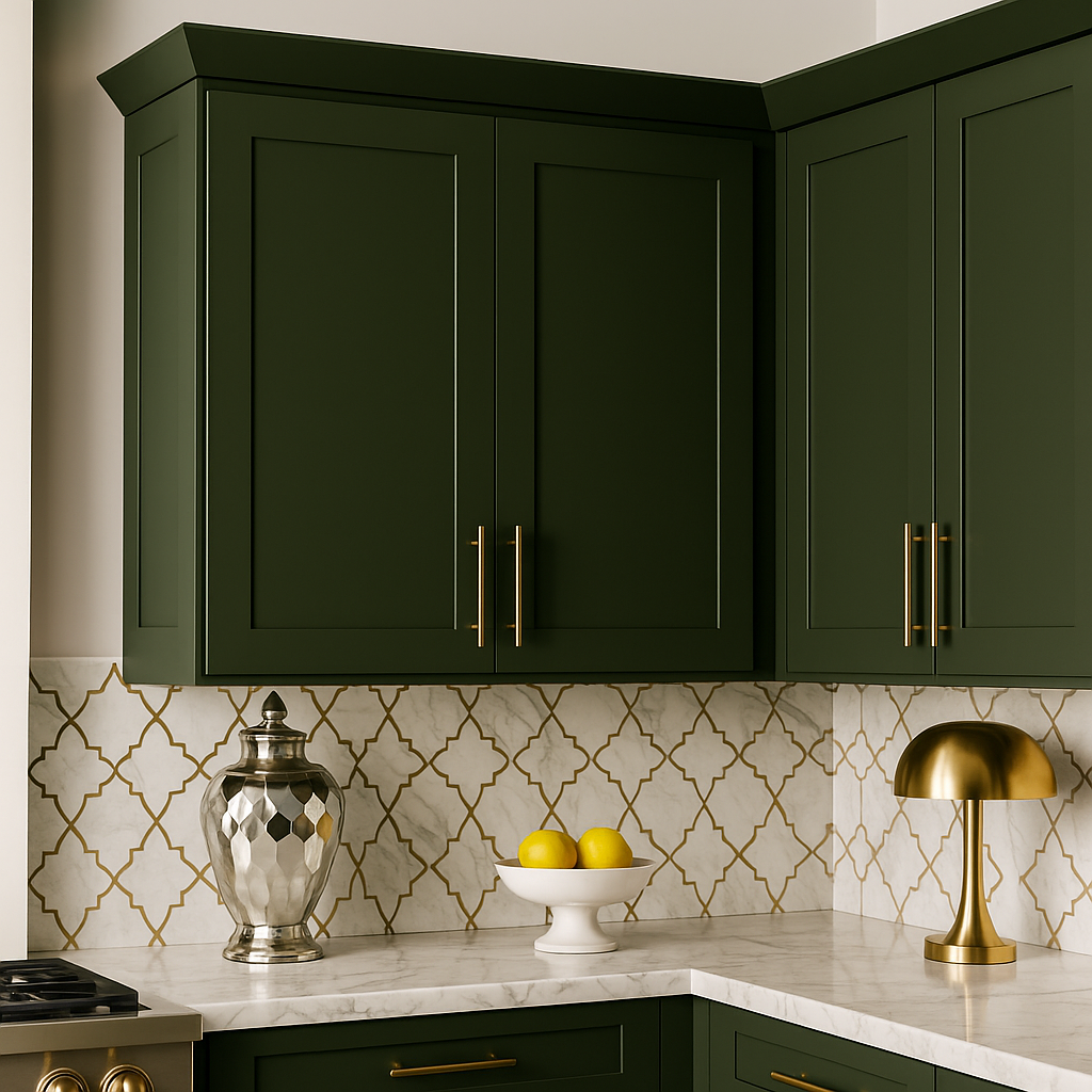 Hampton Bay Avondale 36 in. Shaker Wall Kitchen Cabinet in Fern Green