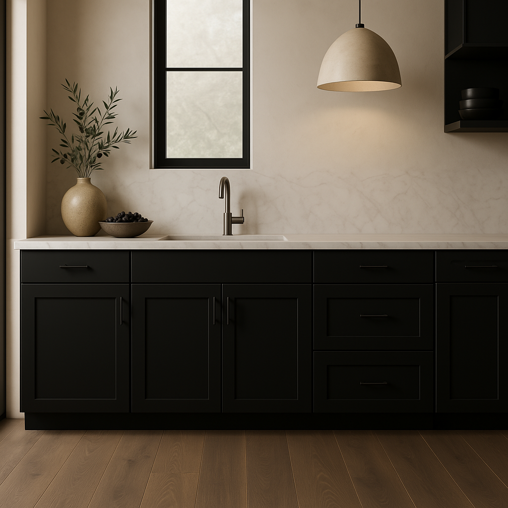 Hampton Bay Avondale ADA Sink Base Kitchen Cabinet, Raven Black, 36x24x34.5 in.