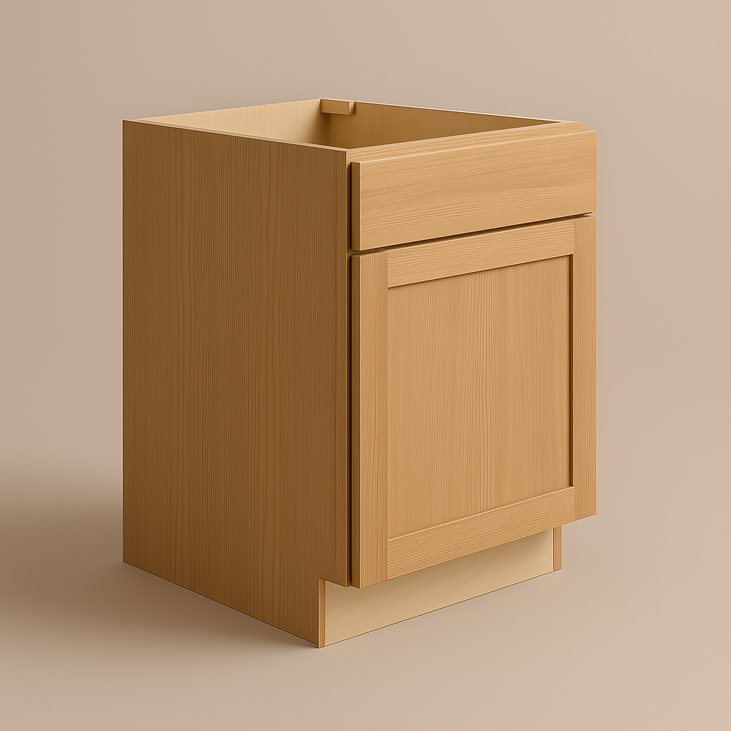 Hampton Bay Avondale 24" Shaker Base Kitchen Cabinet in White Oak