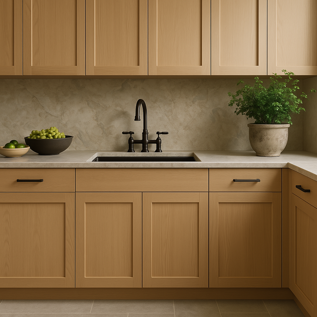 Hampton Bay Avondale 24" Shaker Base Kitchen Cabinet in White Oak