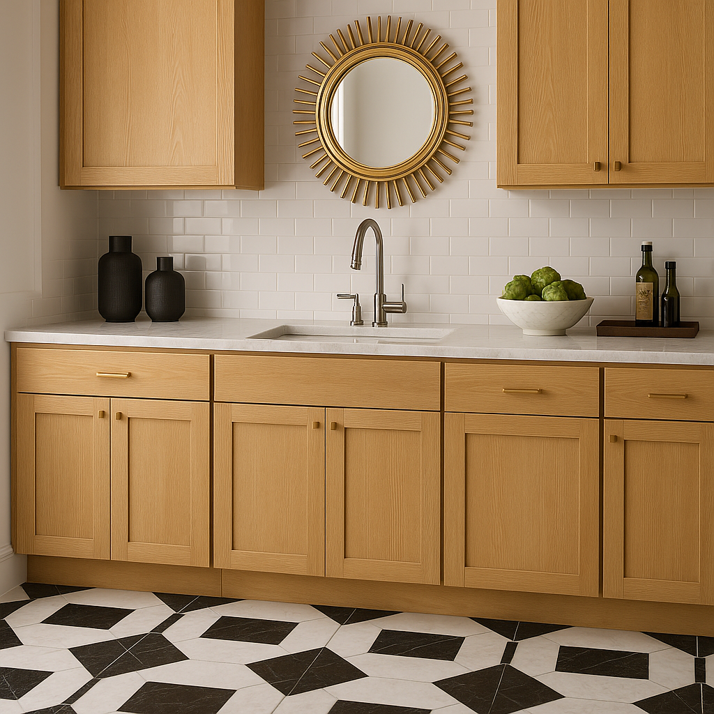 Hampton Bay Avondale 24" Shaker Base Kitchen Cabinet in White Oak