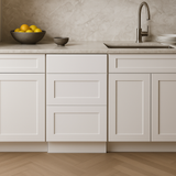Hampton Bay Avondale 24 in. Shaker Drawer Base Cabinet in Alpine White