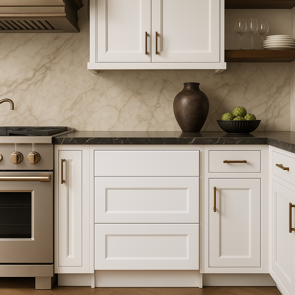 Hampton Bay Avondale 24 in. Shaker Drawer Base Cabinet in Alpine White