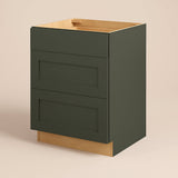 Hampton Bay Avondale 24" Shaker Drawer Base Cabinet in Fern Green