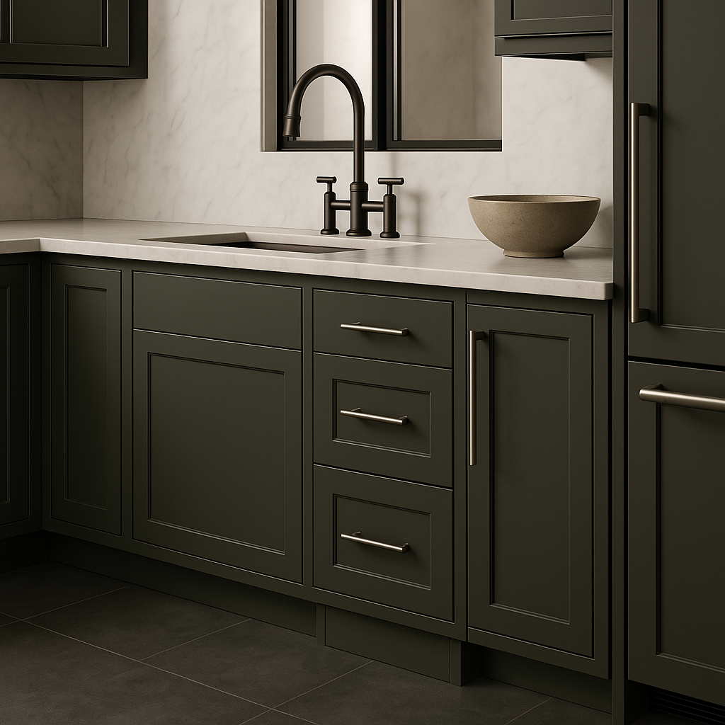 Hampton Bay Avondale 18-inch Shaker Drawer Base Cabinet in Fern Green
