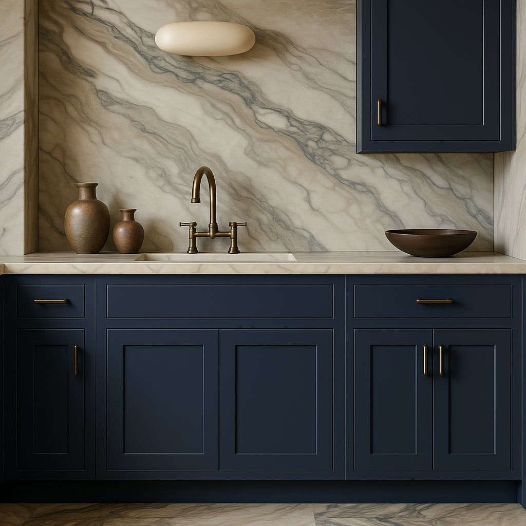 Hampton Bay Avondale Ink Blue Shaker Base Kitchen Cabinet - 36 in. W x 24 in. D x 34.5 in. H