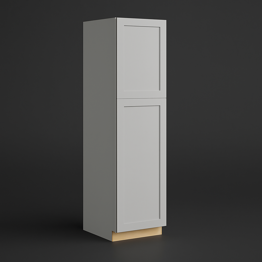 Hampton Bay Avondale Shaker Pantry Kitchen Cabinet, Dove Gray, 18x24x84 in.