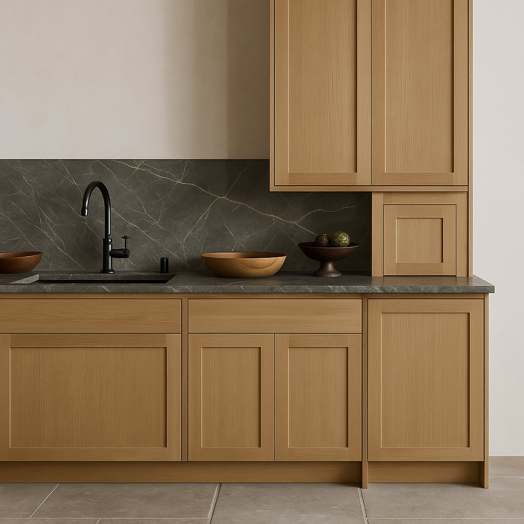 Hampton Bay Avondale Shaker Sink Base Kitchen Cabinet in White Oak