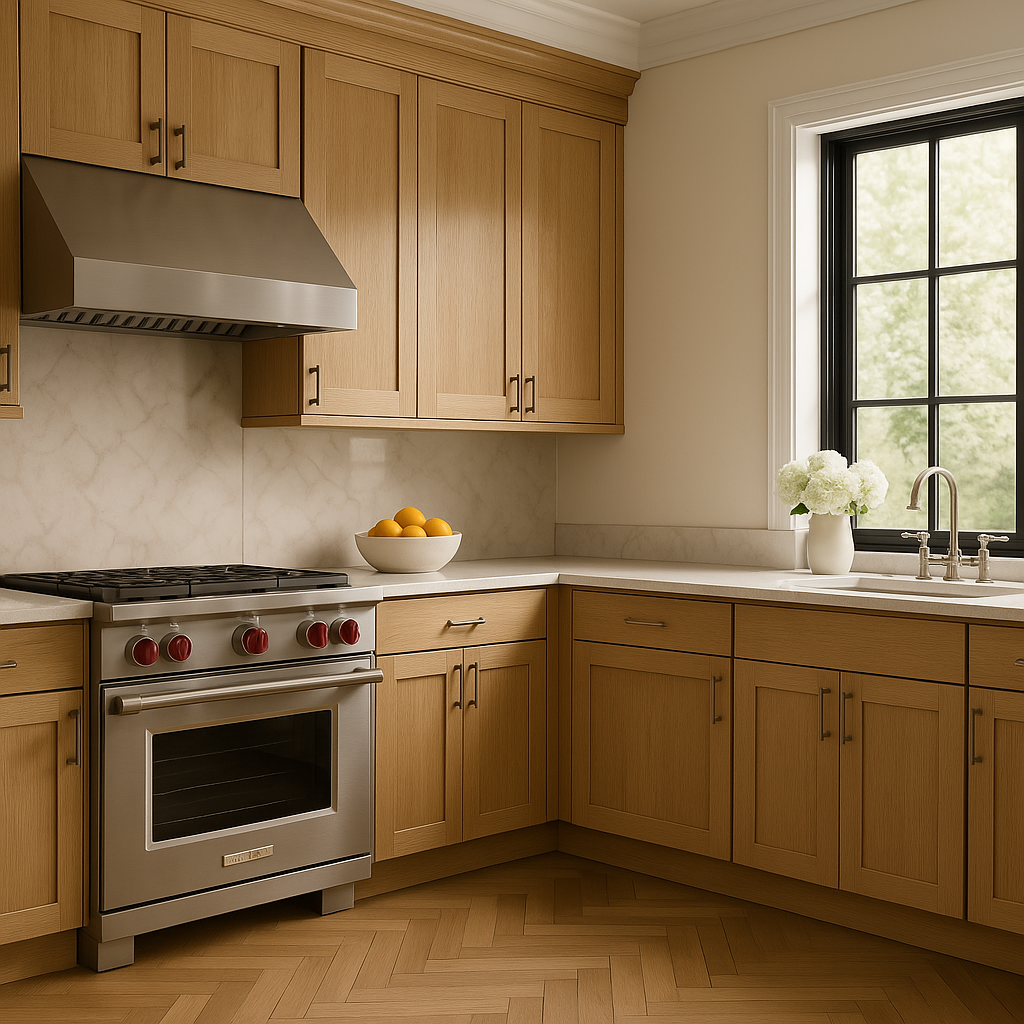 Hampton Bay Avondale 36" Shaker Base Kitchen Cabinet in White Oak
