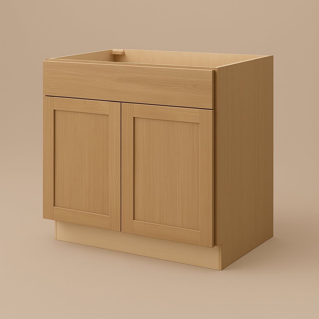 Hampton Bay Avondale 36" Shaker Base Kitchen Cabinet in White Oak