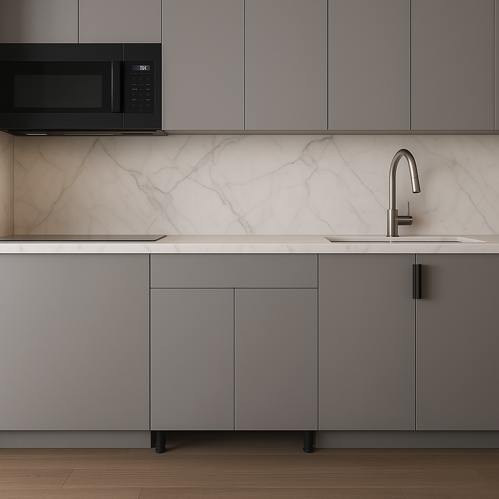 Cambridge Radiance Matte Grey Slab Base Kitchen Cabinet - 30 in. W x 24 in. D x 34.5 in. H