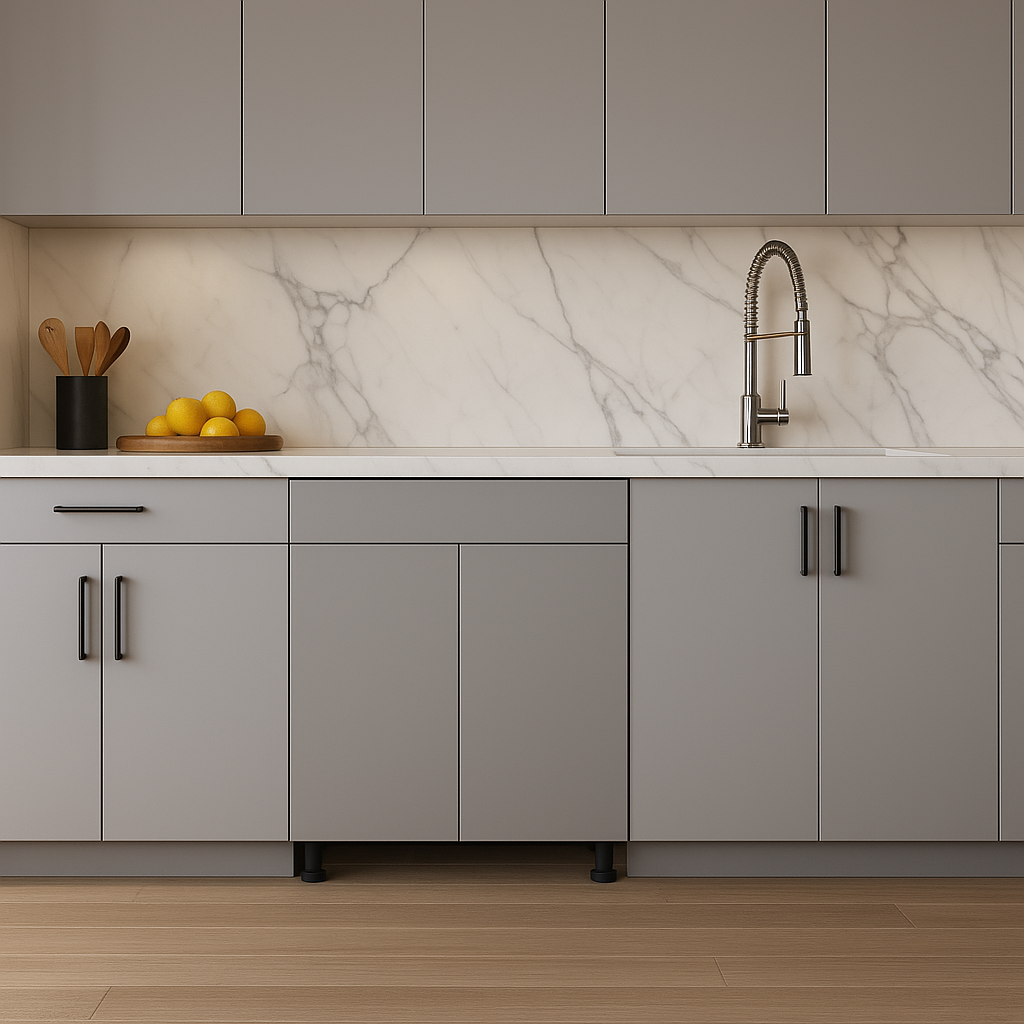 Cambridge Radiance Matte Grey Slab Base Kitchen Cabinet - 30 in. W x 24 in. D x 34.5 in. H