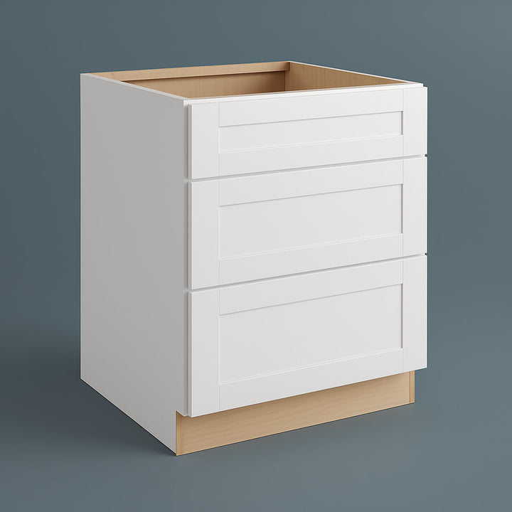 MILL'S PRIDE Richmond Verona White Shaker Drawer Base Cabinet - 24 in W x 24 in D x 34.5 in H