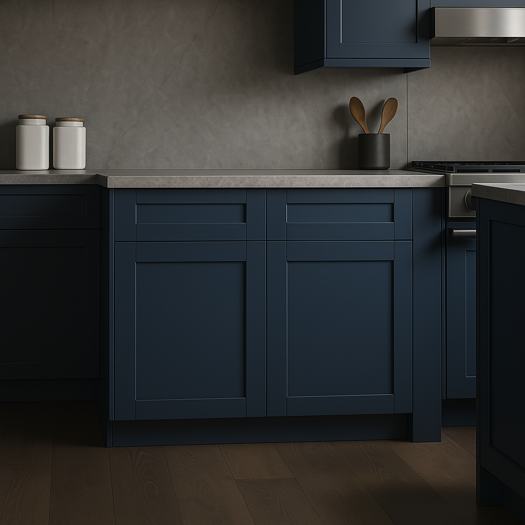 MILL'S PRIDE Valencia Blue Shaker Base Kitchen Cabinet - 36 in W x 24 in D x 34.5 in H