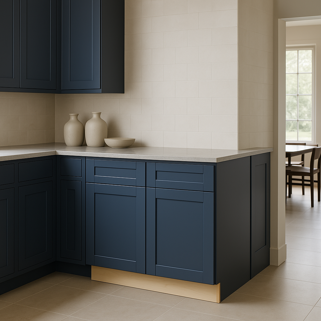 MILL'S PRIDE Valencia Blue Shaker Base Kitchen Cabinet - 36 in W x 24 in D x 34.5 in H