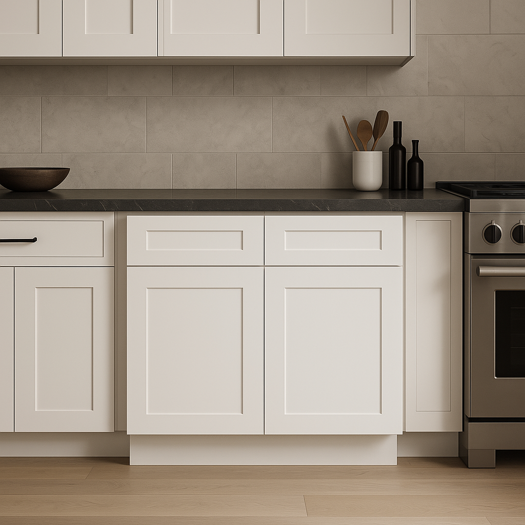 MILL'S PRIDE Richmond Verona White Shaker Base Kitchen Cabinet - 36 in W x 24 in D x 34.5 in H